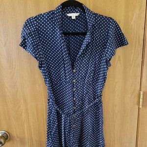 American Eagle Outfitters Navy Blue Polka Dot Romper Size X-Small